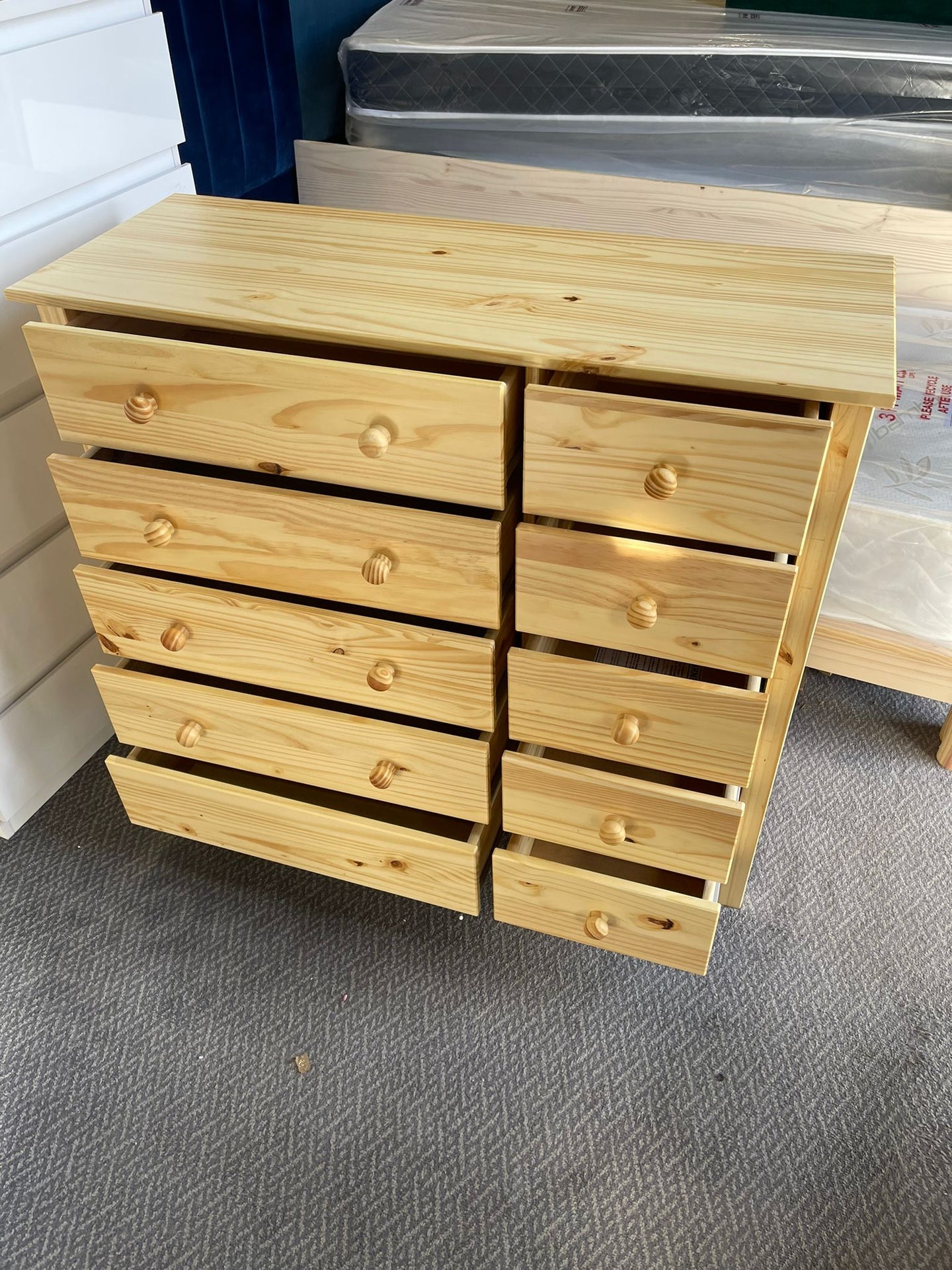 Assembled Scandinavia 5+5 Drawer Chest - Pine